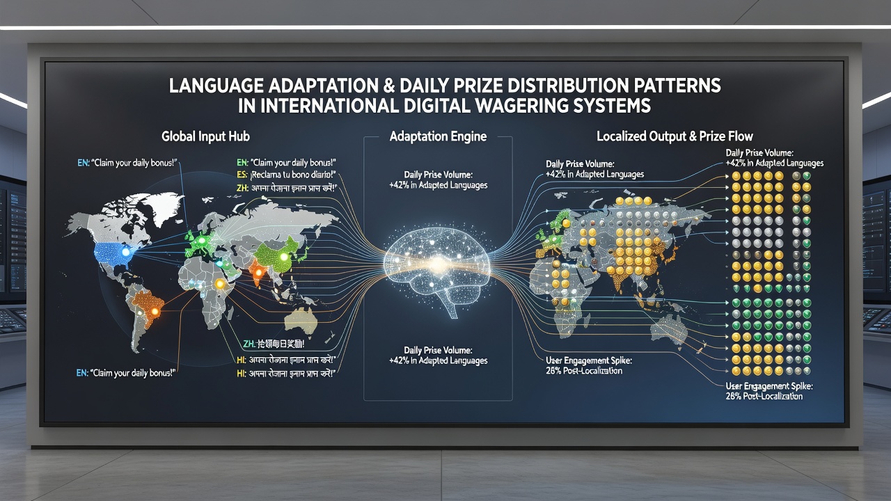 Data visualization of prize claim timelines across multiple language interfaces in wagering systems