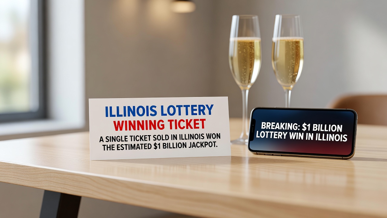 Illinois lottery drawing results announcement graphic
